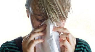 Sore nose caused by allergens