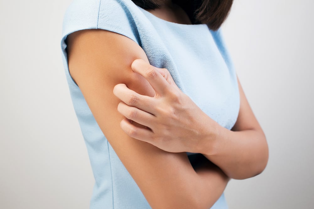 Itchy skin can be a symptom of allergies